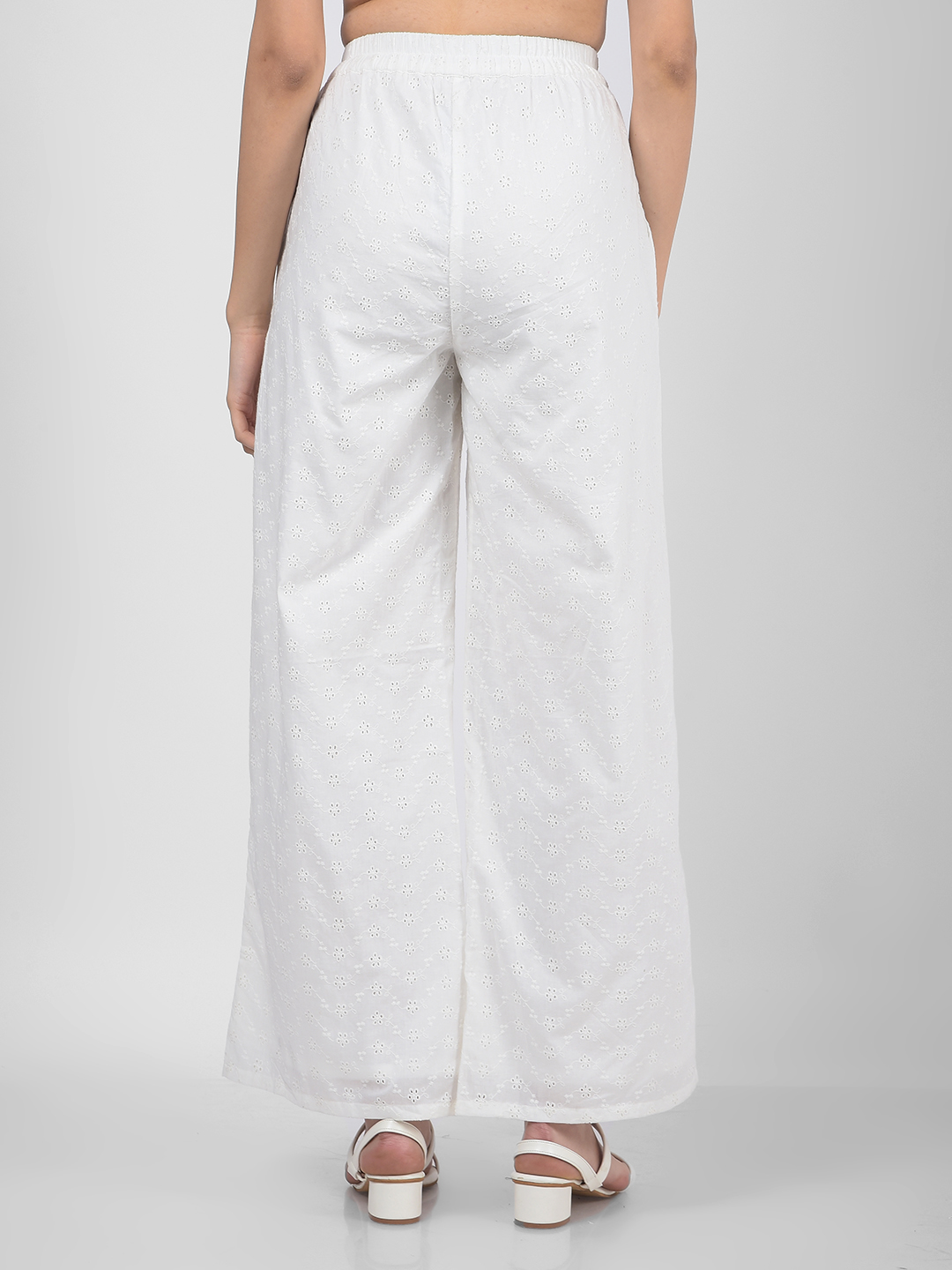 Numero Uno Women Embroidered White Trousers